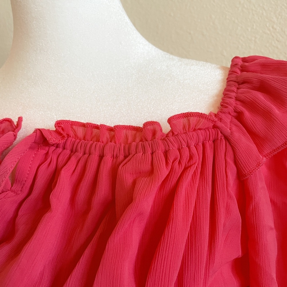 L Vici Pink Peasant Blouse